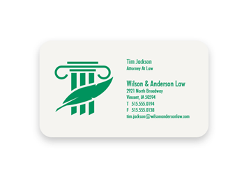 1 Color Standard Business Card - Flat Print, 1-Sided, Round Corners