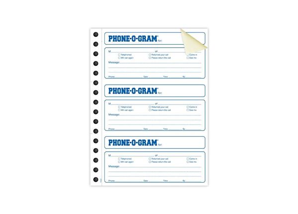 5-3/4 x 2-13/16 Phone-O-Gram, 2 Part