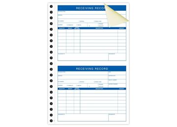 6-3/4 X 5-1/2 Wire Bound Carbonless Receiving Record Book, Blank-No Imprint, 2 Part
