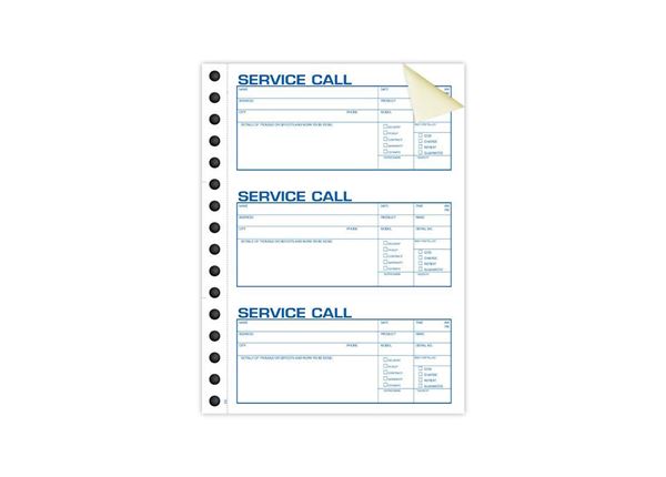 5-3/4 X 2-13/16 Spiral Bound Carbonless Service Call Book, Blank-No Imprint, 2-Part