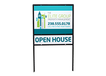 Full Color Metal  Composite Yard Sign with Angle-Iron Frame - 18" x 24"