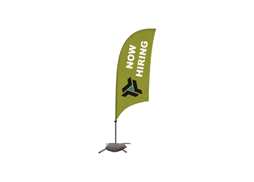 8' Razor Sail Sign - 1 Sided with Cross Base