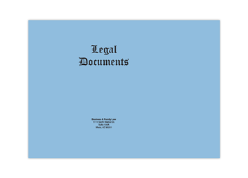 9" x 12-1/2" Legal Document Cover in Raised Black Ink