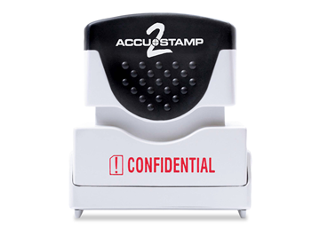 ACCU-STAMP2 Message Stamp with Shutter, 1-Color, CONFIDENTIAL, 1-5/8" x 1/2" Impression, Pre-Ink, Red Ink