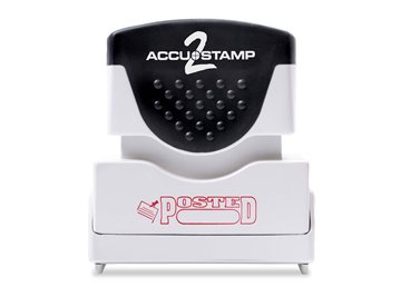 ACCU-STAMP2 Message Stamp with Shutter, 1-Color, POSTED, 1-5/8" x 1/2" Impression, Pre-Ink, Red Ink