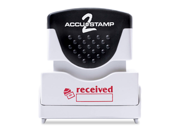 ACCU-STAMP2 Message Stamp with Shutter, 1-Color, RECEIVED, 1-5/8" x 1/2" Impression, Pre-Ink, Red Ink