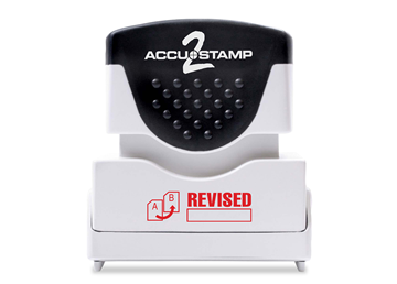 ACCU-STAMP2 Message Stamp with Shutter, 1-Color, REVISED, 1-5/8" x 1/2" Impression, Pre-Ink, Red Ink