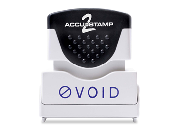 ACCU-STAMP2 Message Stamp with Shutter, 1-Color, VOID, 1-5/8" x 1/2" Impression, Pre-Ink, Blue Ink