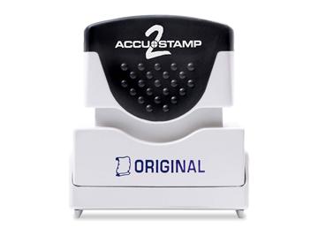 ACCU-STAMP2 Message Stamp with Shutter, 1-Color,ORIGINAL, 1-5/8" x 1/2" Impression, Pre-Ink, Blue Ink