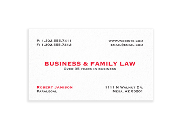 2 Color Standard Business Card - Flat Print, 1-Sided
