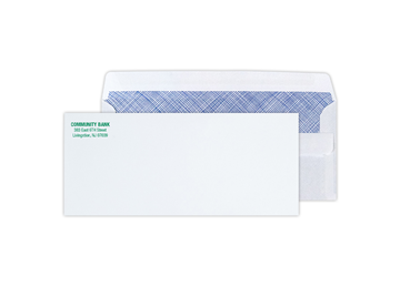 #10 Regular Security White Wove 24 lb. Envelope, Selfseal -Spot Color, Flat Print