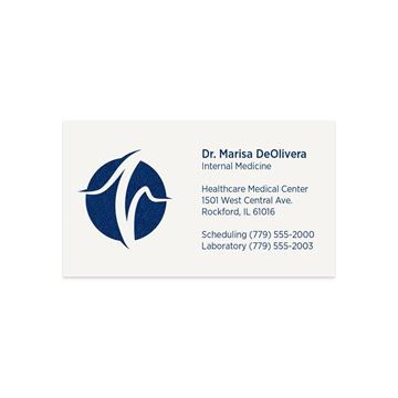 1 Color Standard Business Card - Raised Print, 1-Sided