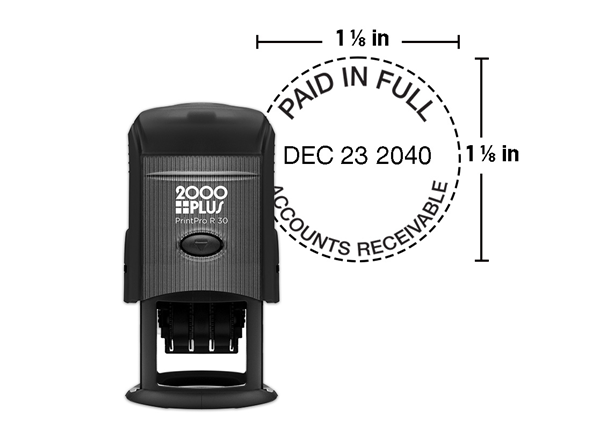 2000 Plus® PrintPro™ R30D Light Duty Round Dater || Custom Self-Inking Date Stamps || 5/16" x 16/16" Impression