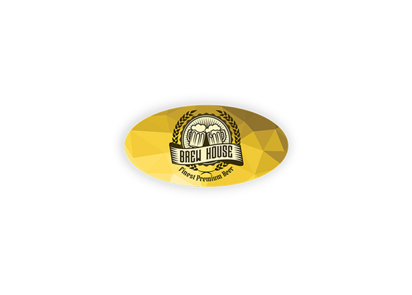 1" x 2" Oval 4 Color Process Label