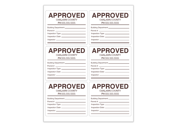 3 1/4" x 4" Rectangle 1 Color - 6/sheet Label