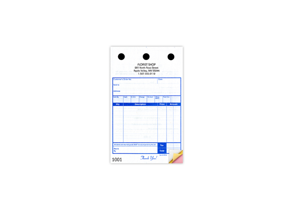 4" X 6-1/2" Carbonless Continuous Register Form, 3 Part