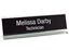 Engraved Sign with Metal Desk Base || Custom Indoor Signs || Horizontal, 10" x 2"
