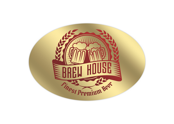 2" x 3" Oval Foil Imprint Label