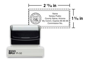 2000 Plus® PI 50 Notary Stamp || Custom Pre-Inked Notary Stamps || 1 5/16" x 2 13/16" Impression