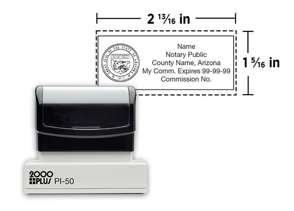2000 Plus® PI 50 Notary Stamp || Custom Pre-Inked Notary Stamps || 1 5/16" x 2 13/16" Impression
