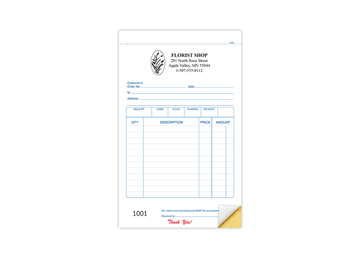 5-1/2" X 8-1/2" Carbonless Sales Book, 2 Part