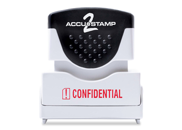 Accu-Stamp2® "Confidential" Pre-Inked Stamp with Shutter || Message Stamps || 1 5/8" x 1/2" Impression, Red Ink