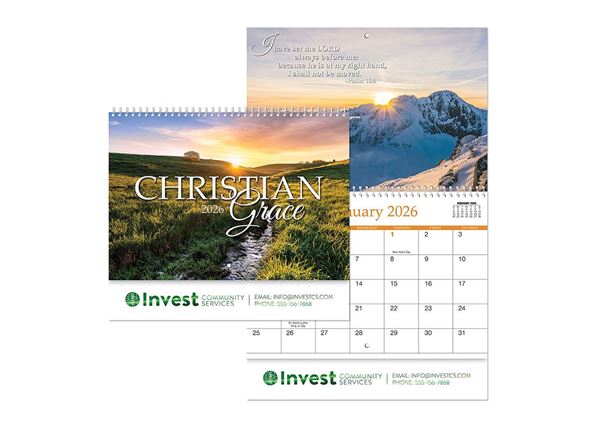 Christian Grace || Custom Calendars and Planners || Spiral, Metallic Foil