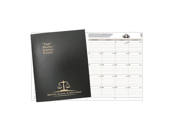 Docket Schedule Monthly || Custom Calendars and Planners || Hot Stamped