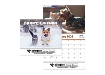 Furry Friends Wall Calendar || Custom Calendars and Planners || Stapled, Screen Printed