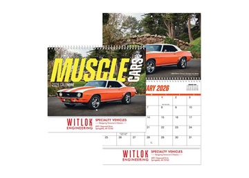 Muscle Cars Wall Calendar || Custom Calendars and Planners || Spiral, Screen Printed