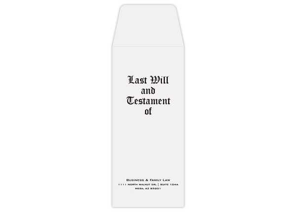 4-1/4" x 9-1/2" Open End Will Jacket in Flat Black Ink