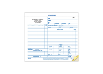 8-1/2" X 7" Carbon Snap Set Garage Repair Order, 3 Part