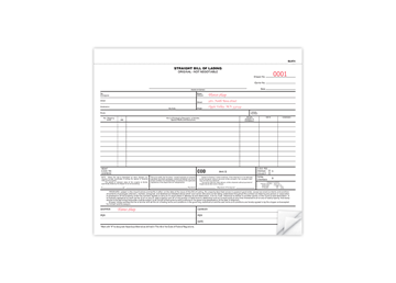 8-1/2" X 7" Carbonless Snap Set Bill Of Lading, 3 Part