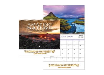Amazing Nature Wall Calendar || Custom Calendars and Planners || Spiral, Metallic Foil