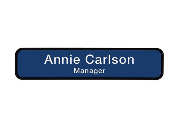 Engraved Designer Wall Sign with Holder || Custom Indoor Signs || Horizontal, 10 3/16" x 2 3/16"