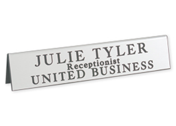 Engraved Table Tent Sign || Custom Indoor Signs || Horizontal, 10" x 2"