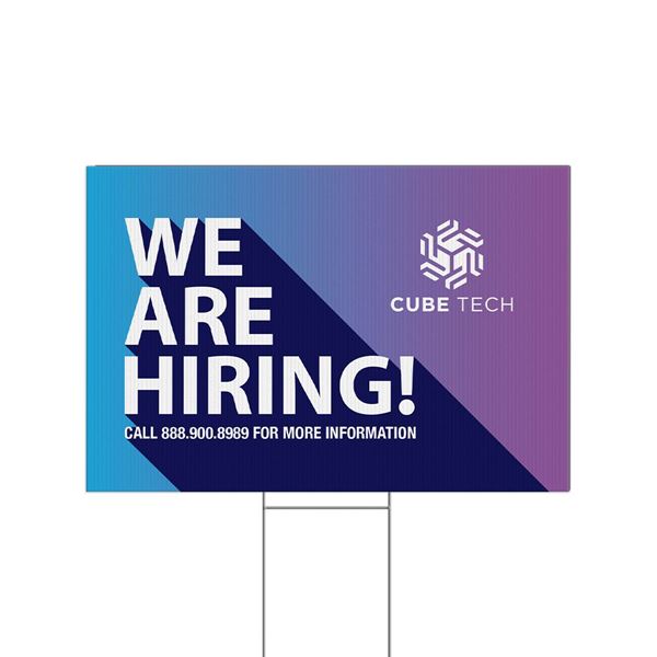 Full Color Yard Sign with Stake || Custom Outdoor Signs || Horizontal, 36"x 24", 2 Sided