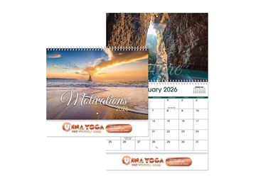 Motivations Wall Calendar || Custom Calendars and Planners || Spiral, Metallic Foil