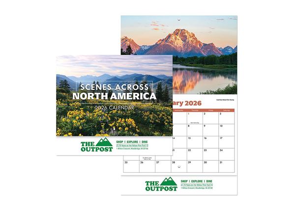 Scenes Across America Wall Calendar || Custom Calendars and Planners || Spiral, Screen Printed