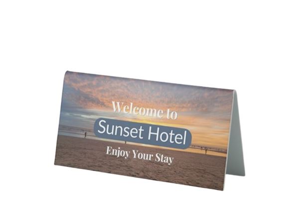 Table Tent Sign || Custom Indoor Signs || Horizontal, 6" x 3"