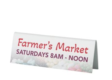 Table Tent Sign || Custom Indoor Signs || Horizontal, 8" x 2"