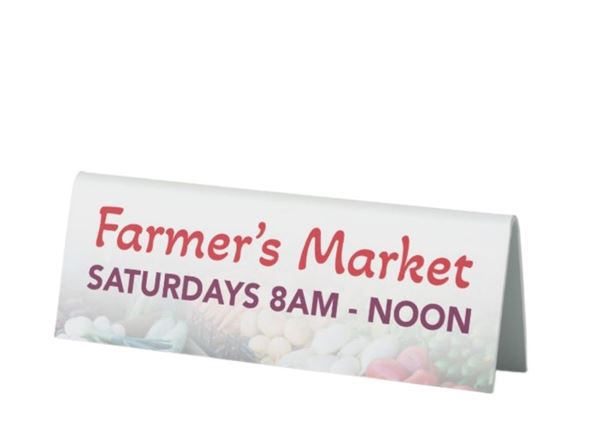 Table Tent Sign || Custom Indoor Signs || Horizontal, 8" x 2"