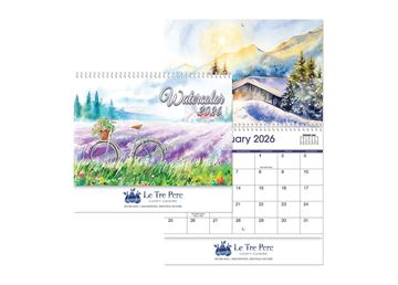 Watercolor Wall Calendar || Custom Calendars and Planners || Spiral, Foil
