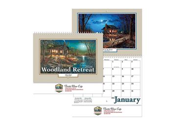 Woodland Retreat Wall Calendar || Custom Calendars and Planners || Spiral, Full Color